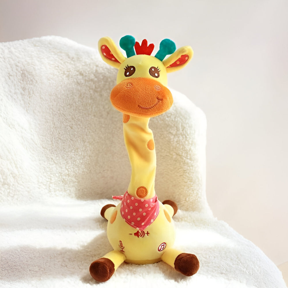 Girafe peluche chantante, détail