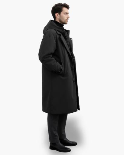 Manteau Long Homme Capuche