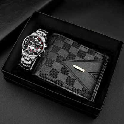 Coffret homme argent et noir