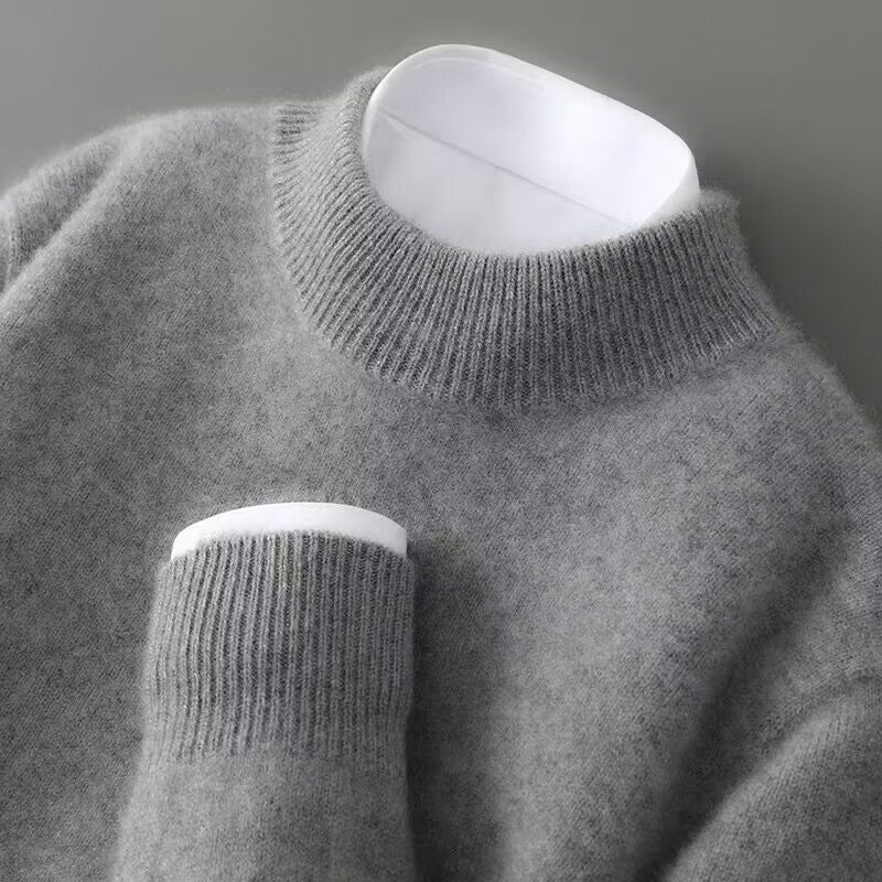 pull en cachemire gris pour homme, vue avant