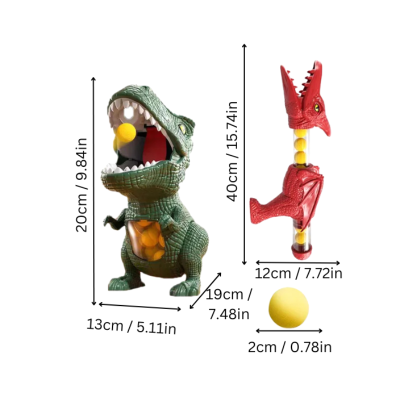 Set de blasters dinosaure avec balles en mousse et cible