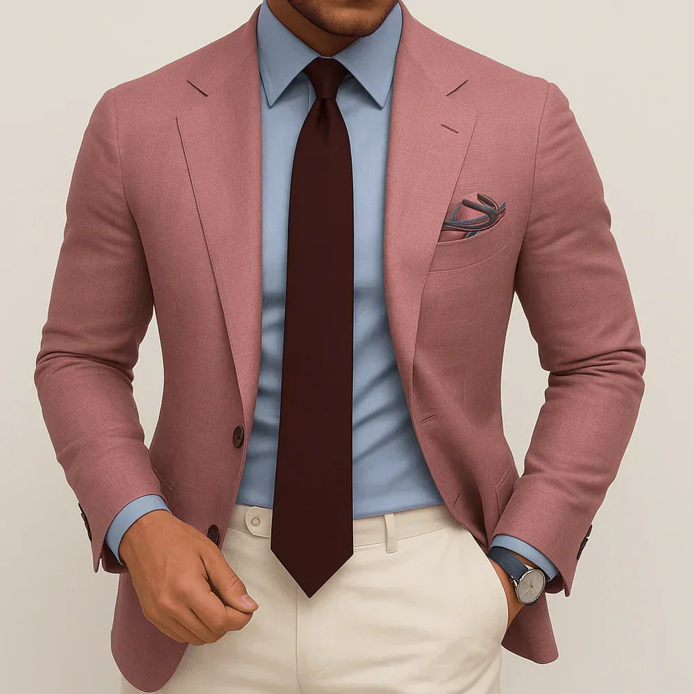 Blazer homme coupe slim coloris rose