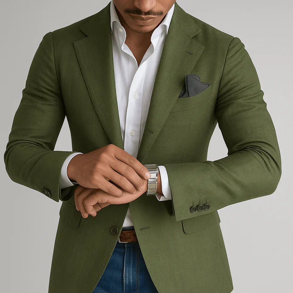 Blazer homme cintré coloris vert