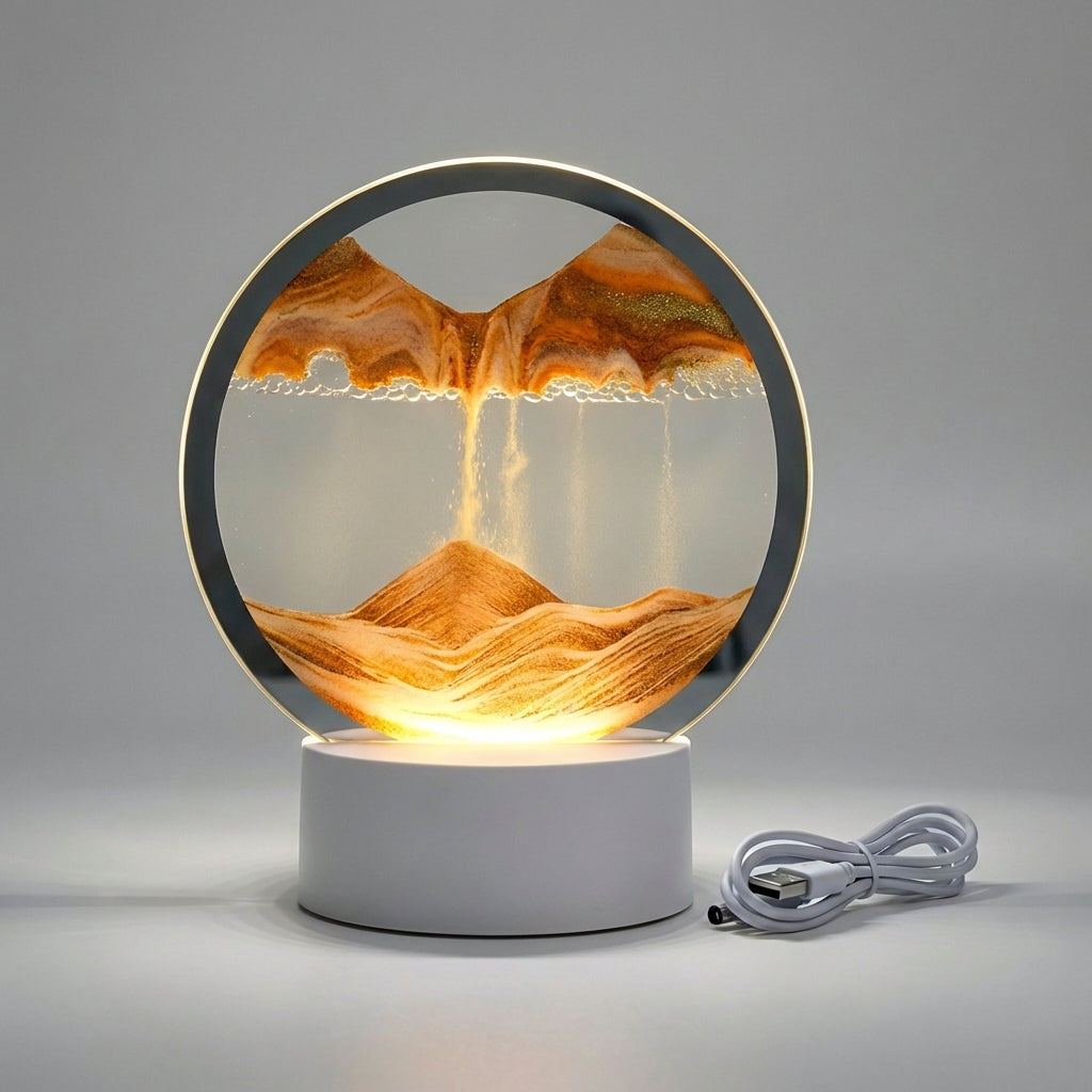 Lampe à sable circulaire Aqua Drift coloris vert