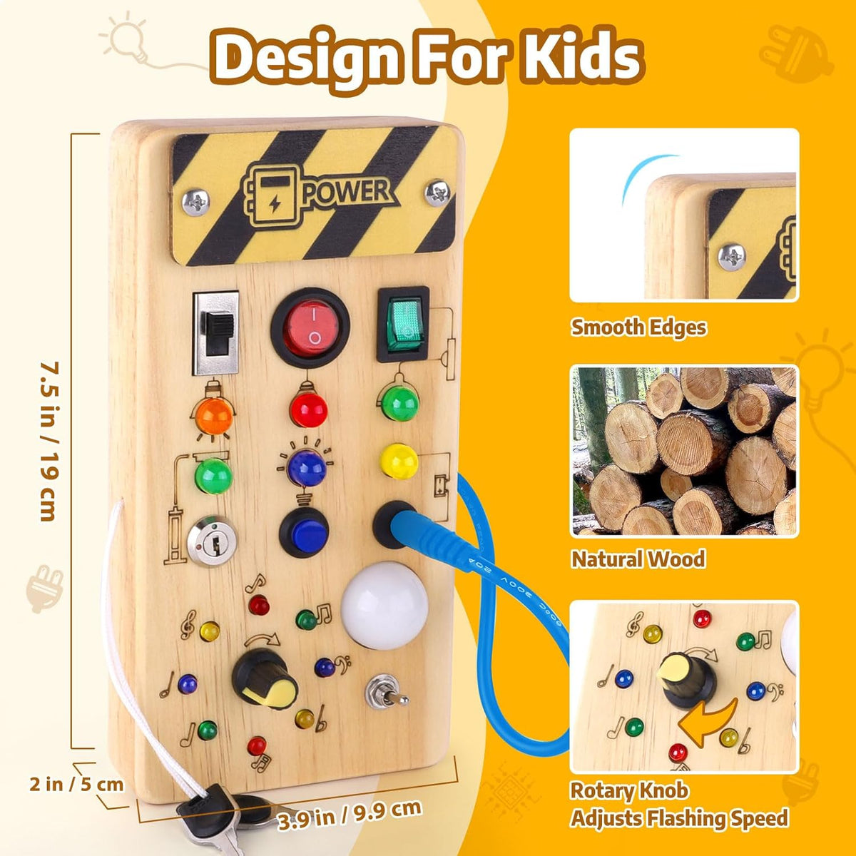 Tableau d'éveil en bois compact au format nomade