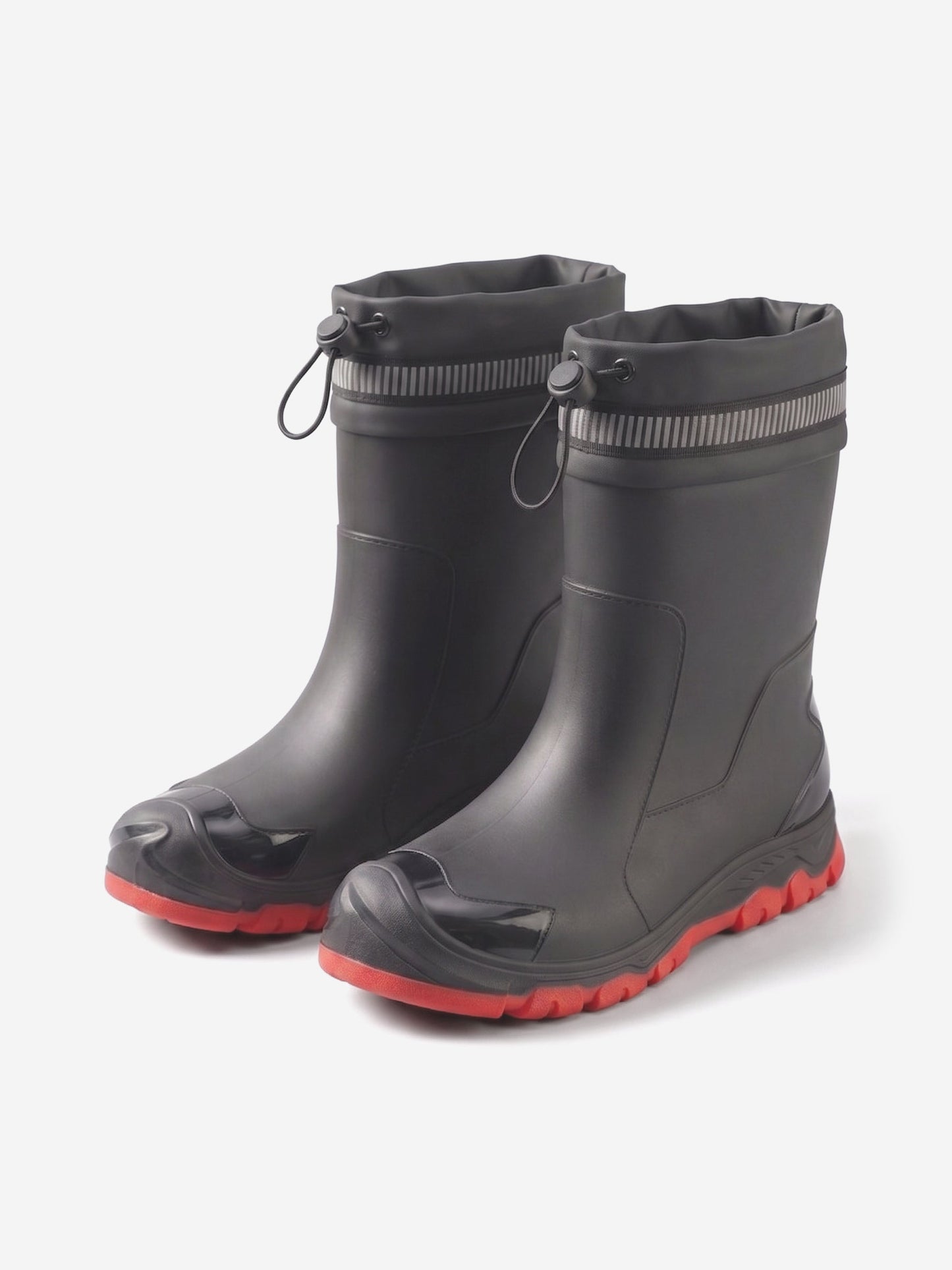 Bottes de pluie Wellington femme, coloris Noir et rouge