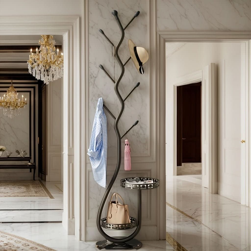 Porte-manteau arbre en fer noir design scandinave