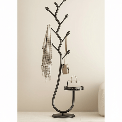 Porte-manteau arbre en fer noir, vue détaillée des branches