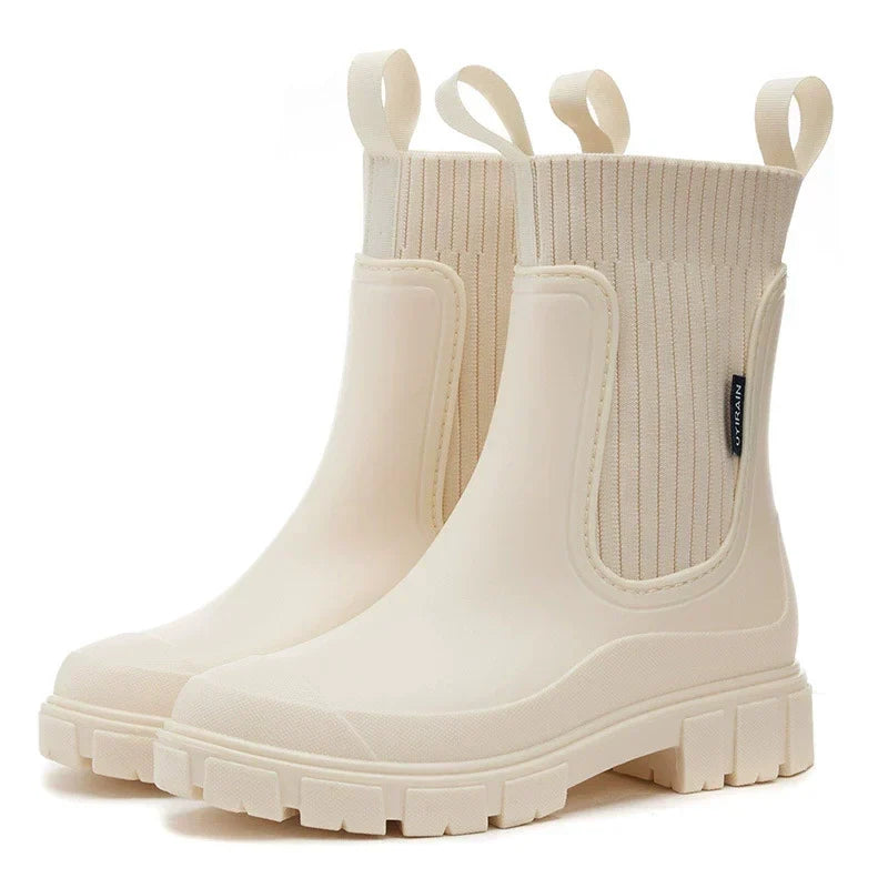 bottines de pluie femme, coloris beige