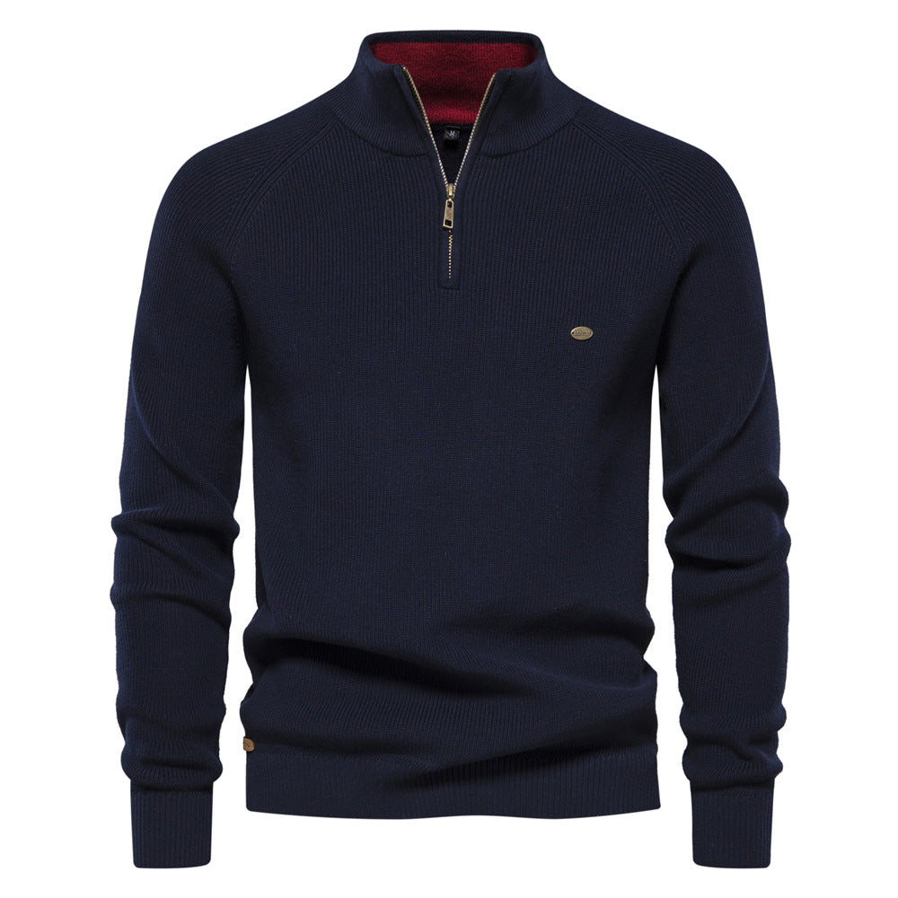 Pull automnal de luxe homme, coloris Bleu marine