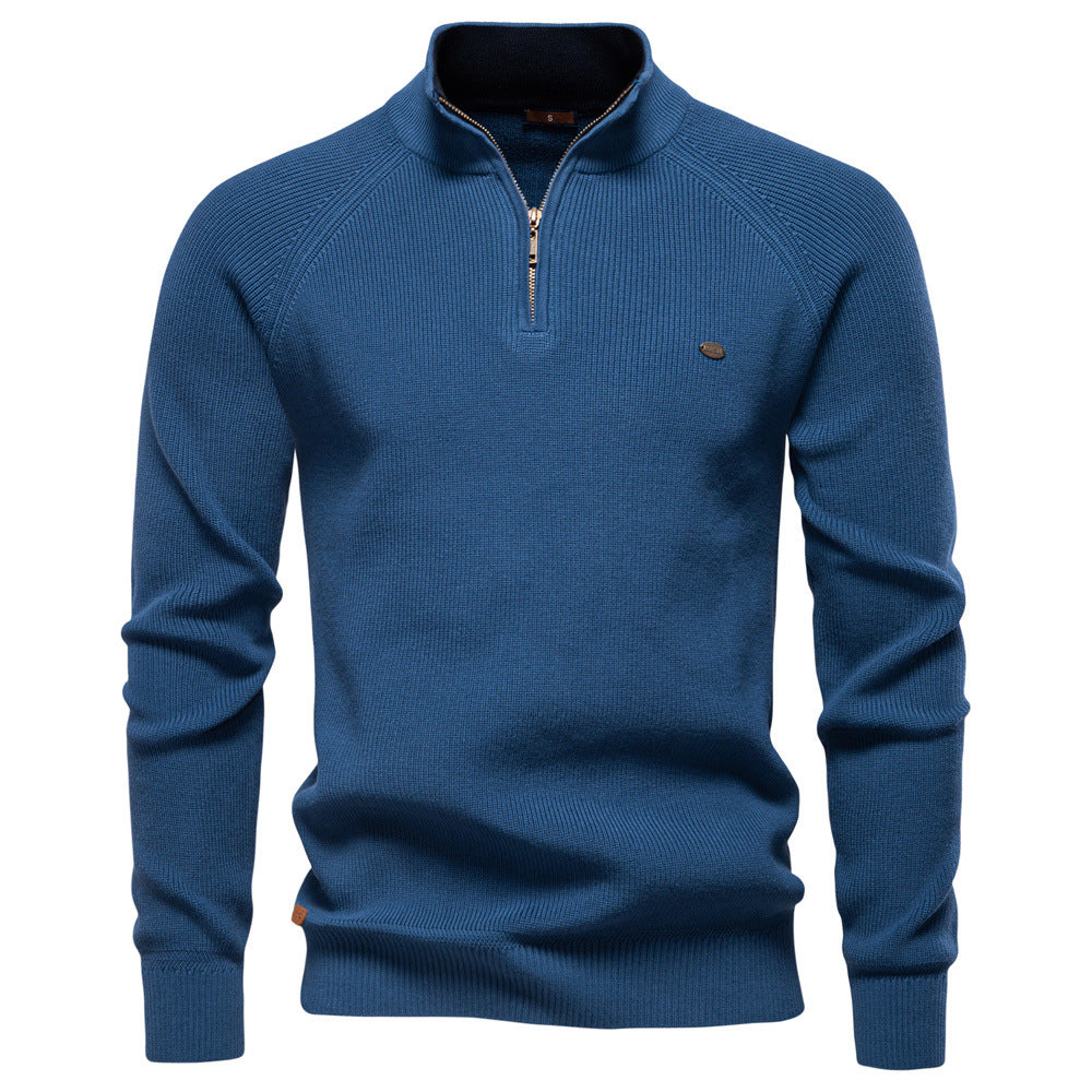 Pull automnal de luxe homme, coloris Bleu