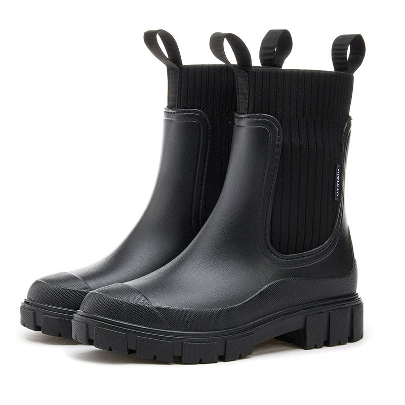bottines de pluie femme, coloris noir
