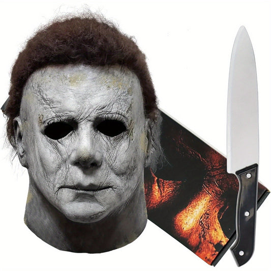 Masque d'horreur réaliste Halloween, vue de face en latex