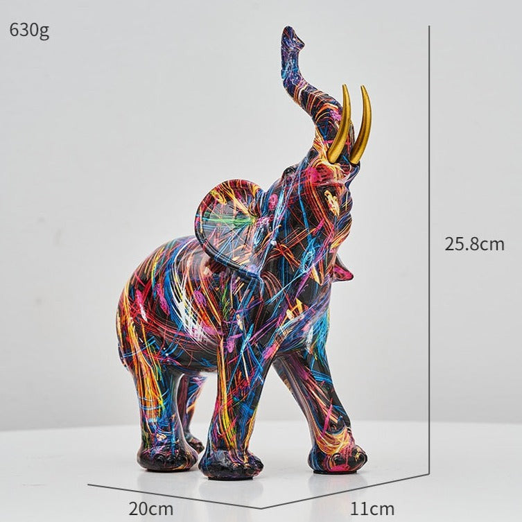 Statue éléphant Nordic Painted Large