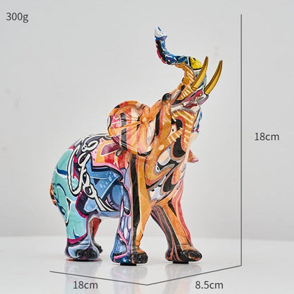 Statue éléphant Graffiti Painted Medium