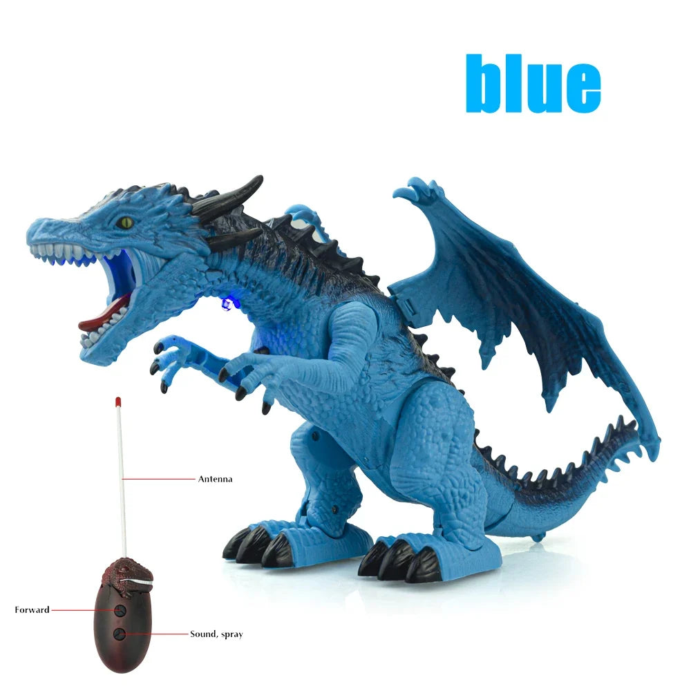 Dinosaure marcheur radiocommandé bleu avec télécommande