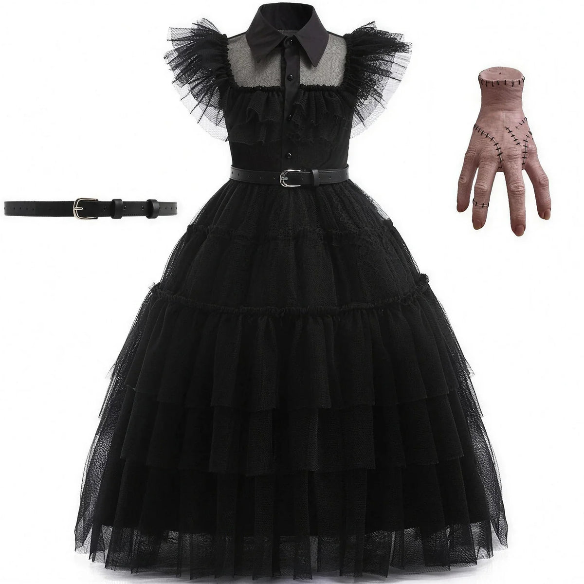Robe écolière gothique avec main postiche décorative