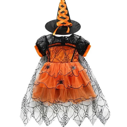 Robe tutu violette avec chapeau de sorcière assorti pour fille