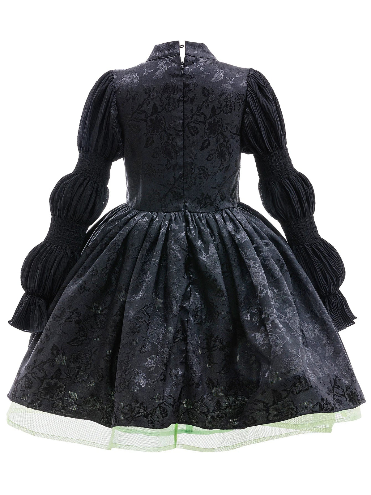 Robe de sorcière gothique fille vue de dos avec fermeture zippée