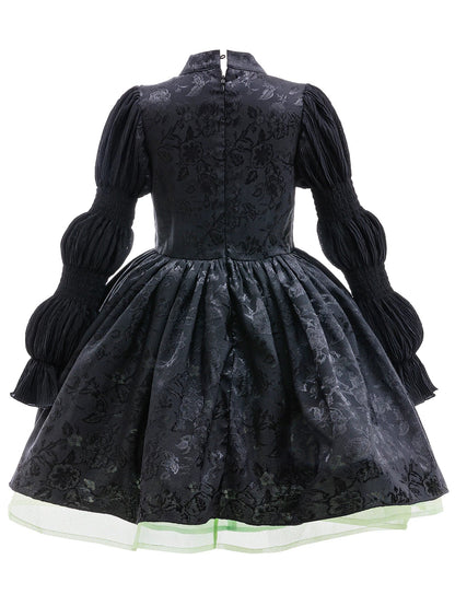 Robe de sorcière gothique fille vue de dos avec fermeture zippée