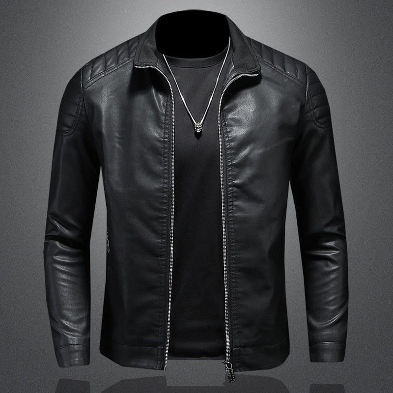 Veste homme aspect cuir Noir