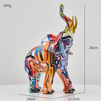Statue éléphant Graffiti Painted Large