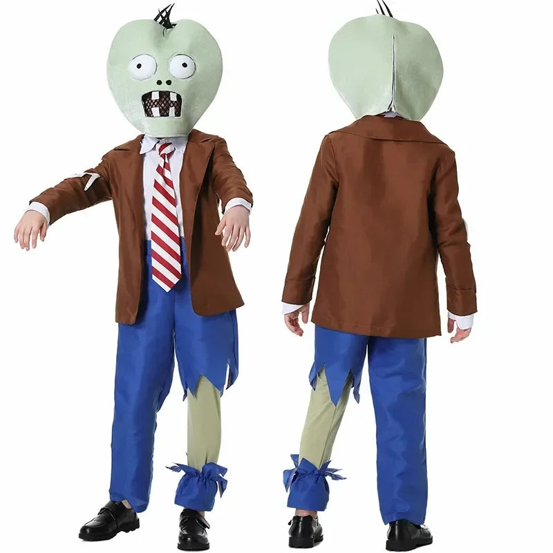 Costume zombie de bureau enfant, vue de face et de dos