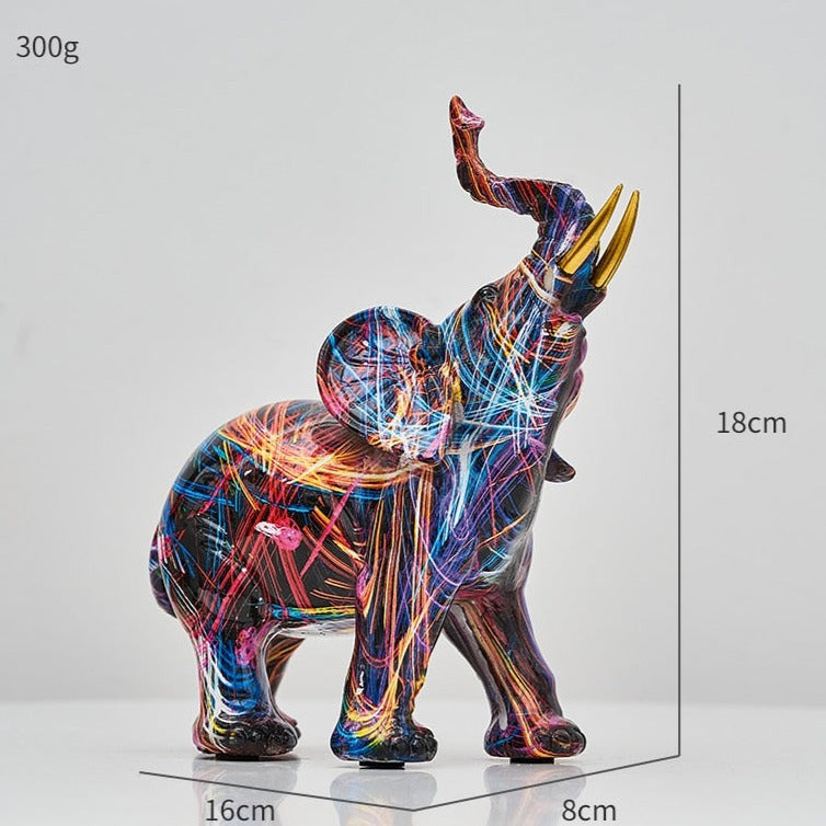 Statue éléphant Nordic Painted Medium