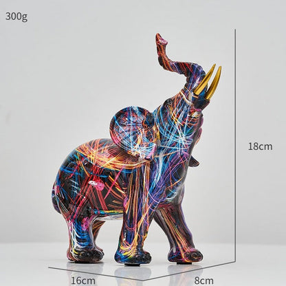 Statue éléphant Nordic Painted Medium
