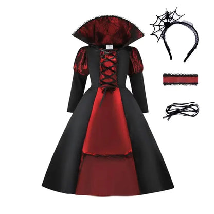 Robe mariée vampire avec serre-tête et masque