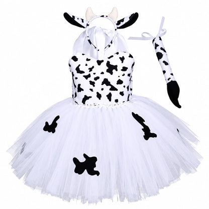 Déguisement tutu motif léopard avec serre-tête à oreilles pour fille