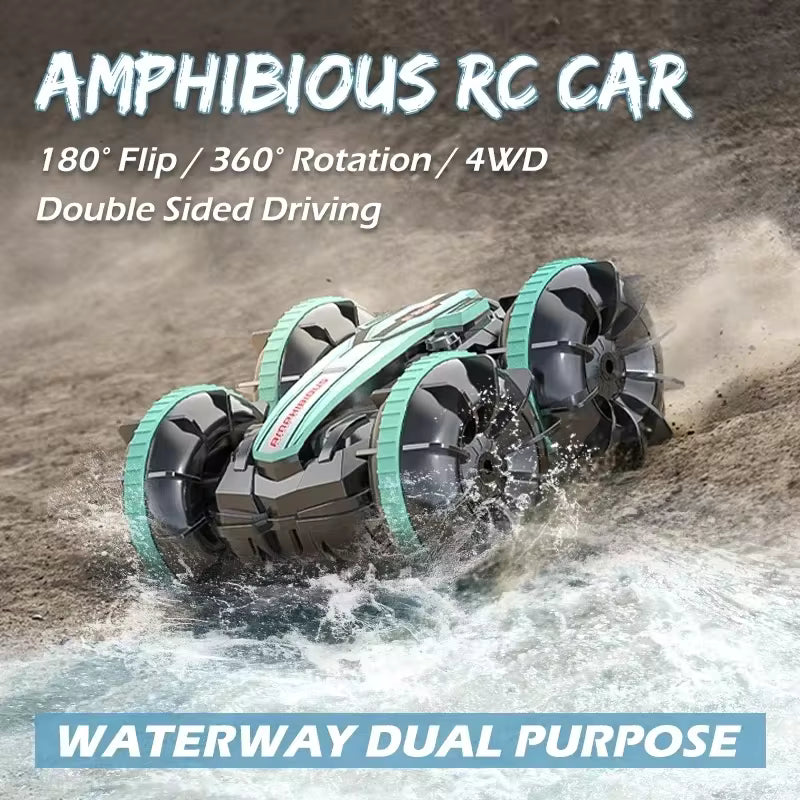 Voiture cascadeuse RC amphibie sur l'eau