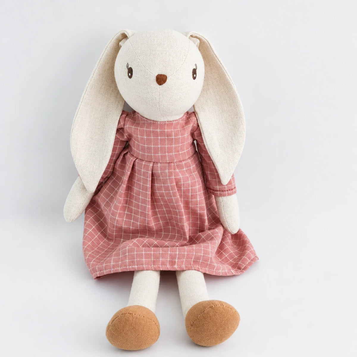 Peluche lapin en robe rose, doudou doux pour enfants