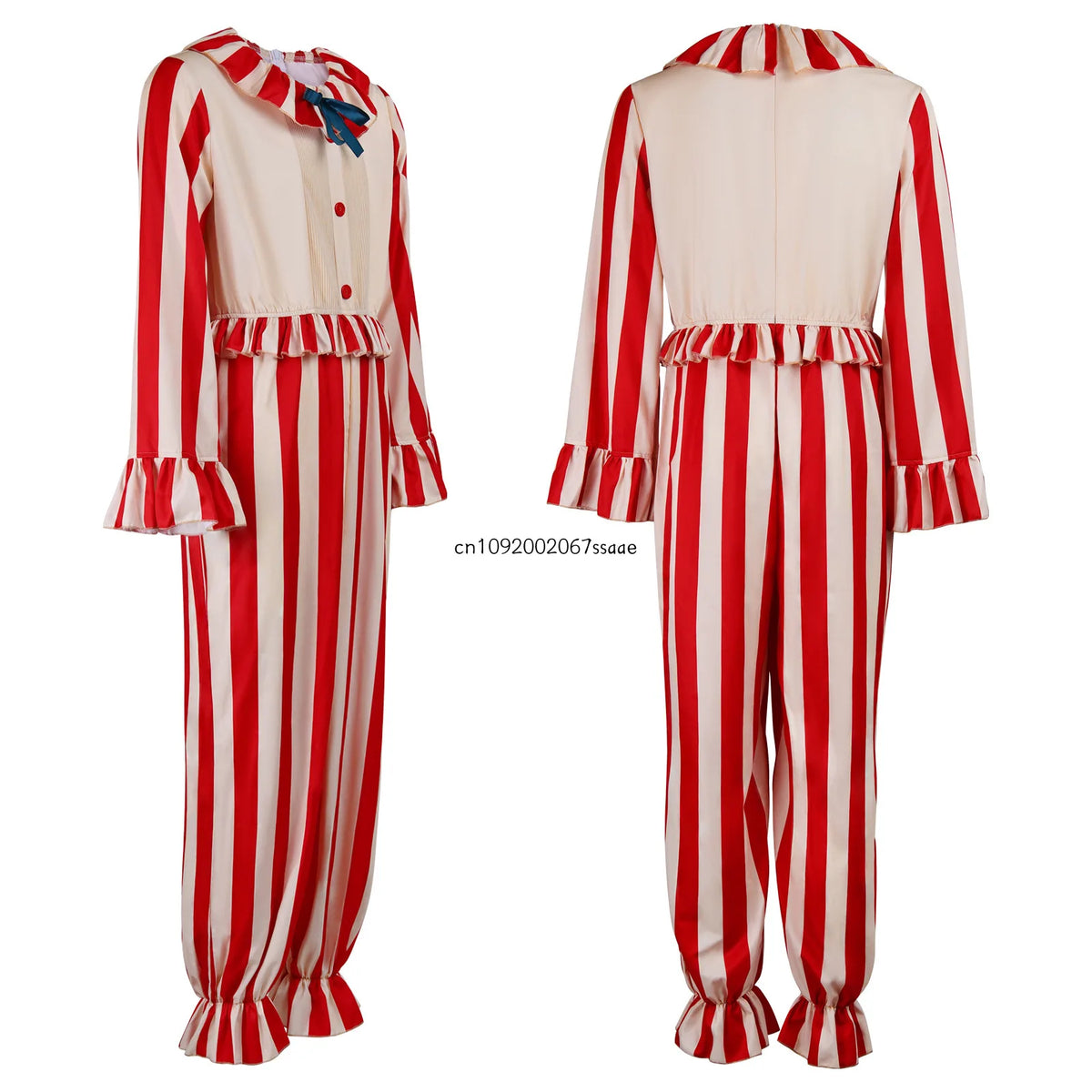 Costume clown de cirque vintage, vue de face et de dos