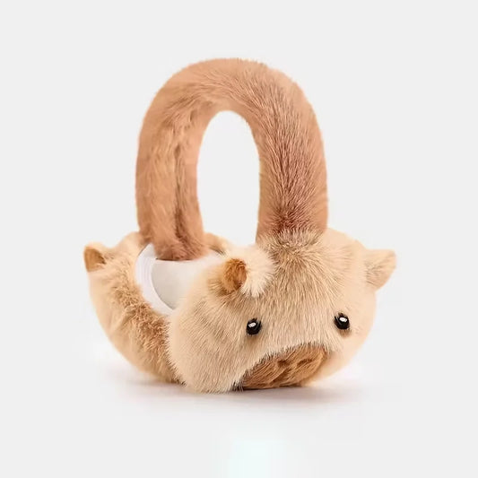 Cache-oreilles en peluche capybara marron clair pour enfant, photo produit