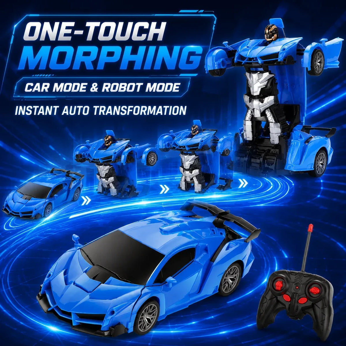Voiture RC transformable en robot, étapes de la transformation