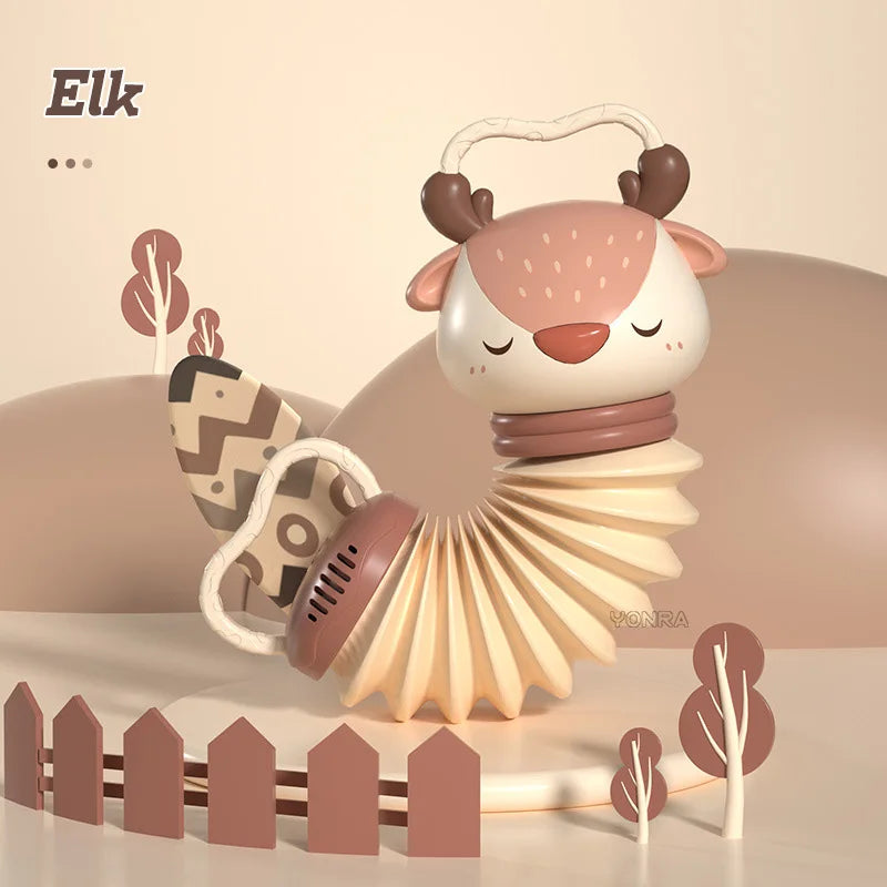 Accordéon hochet bébé 2-en-1, personnage Élan