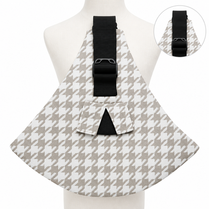 Porte-bébé siège de hanche tissu pied-de-poule sable, gamme confort