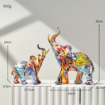 Statue éléphant Graffiti Set