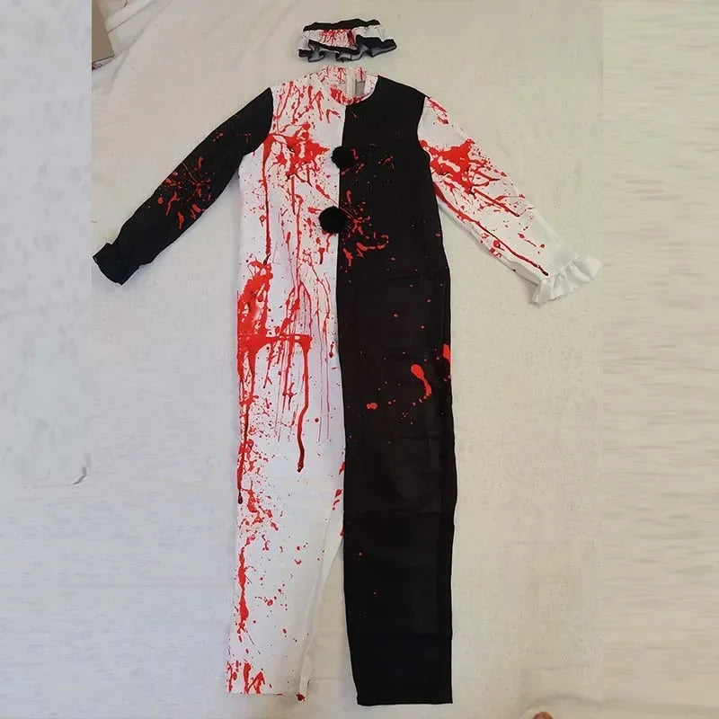 Costume clown effrayant homme, combinaison seule à plat