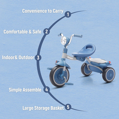 Avantages clés du tricycle : facile à transporter, confortable, usage intérieur et extérieur
