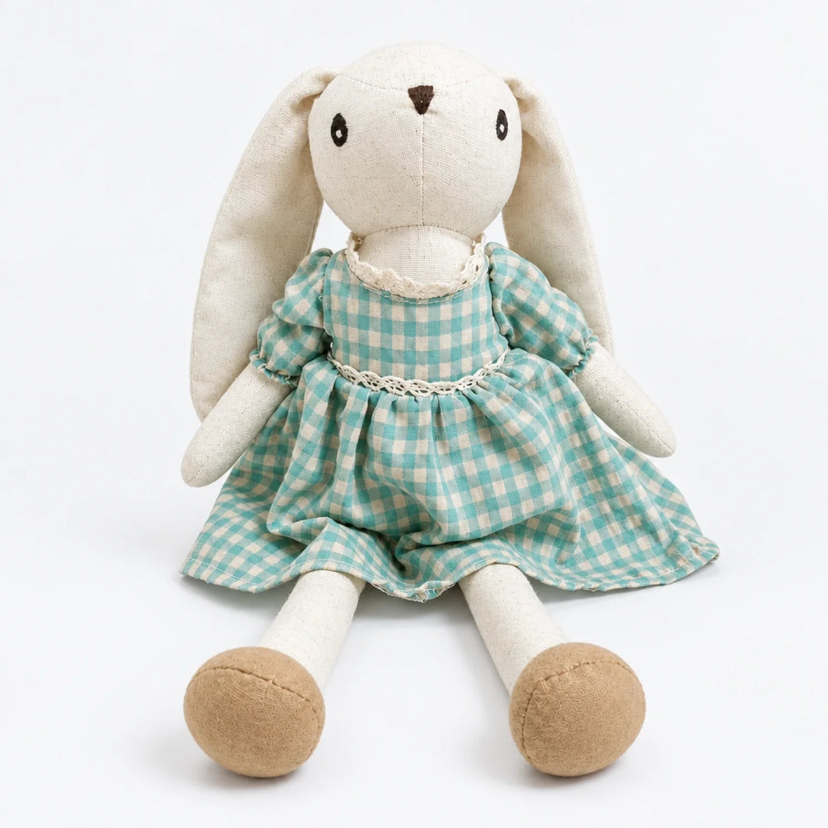 Peluche souris en jupe verte, doudou doux pour enfants