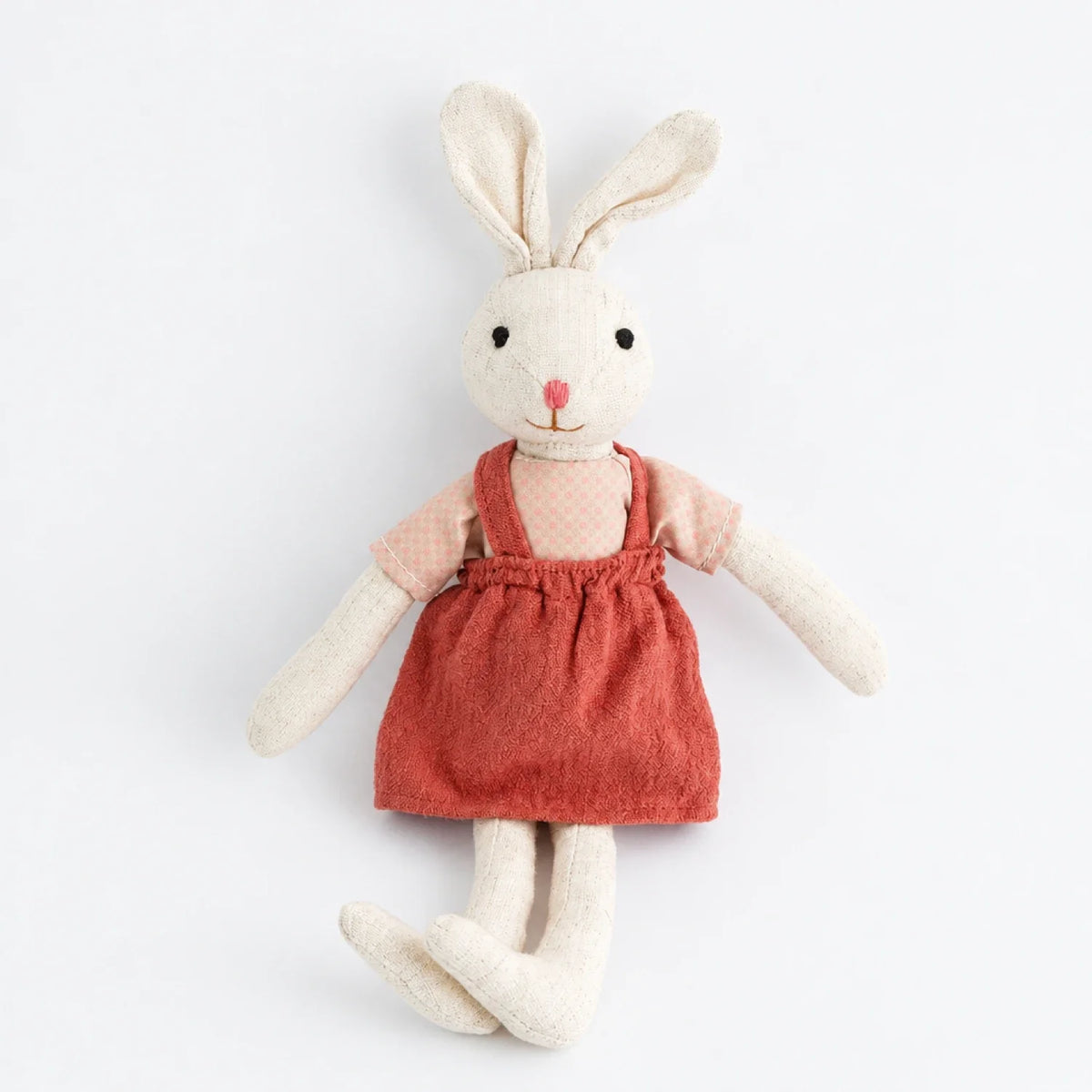 Peluche lapin à ceinture rose, doudou doux pour enfants