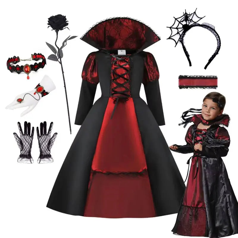 Robe seule mariée vampire rouge et noire