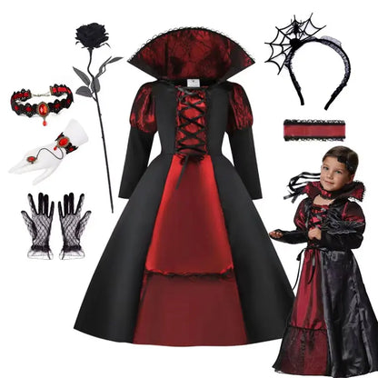 Robe seule mariée vampire rouge et noire