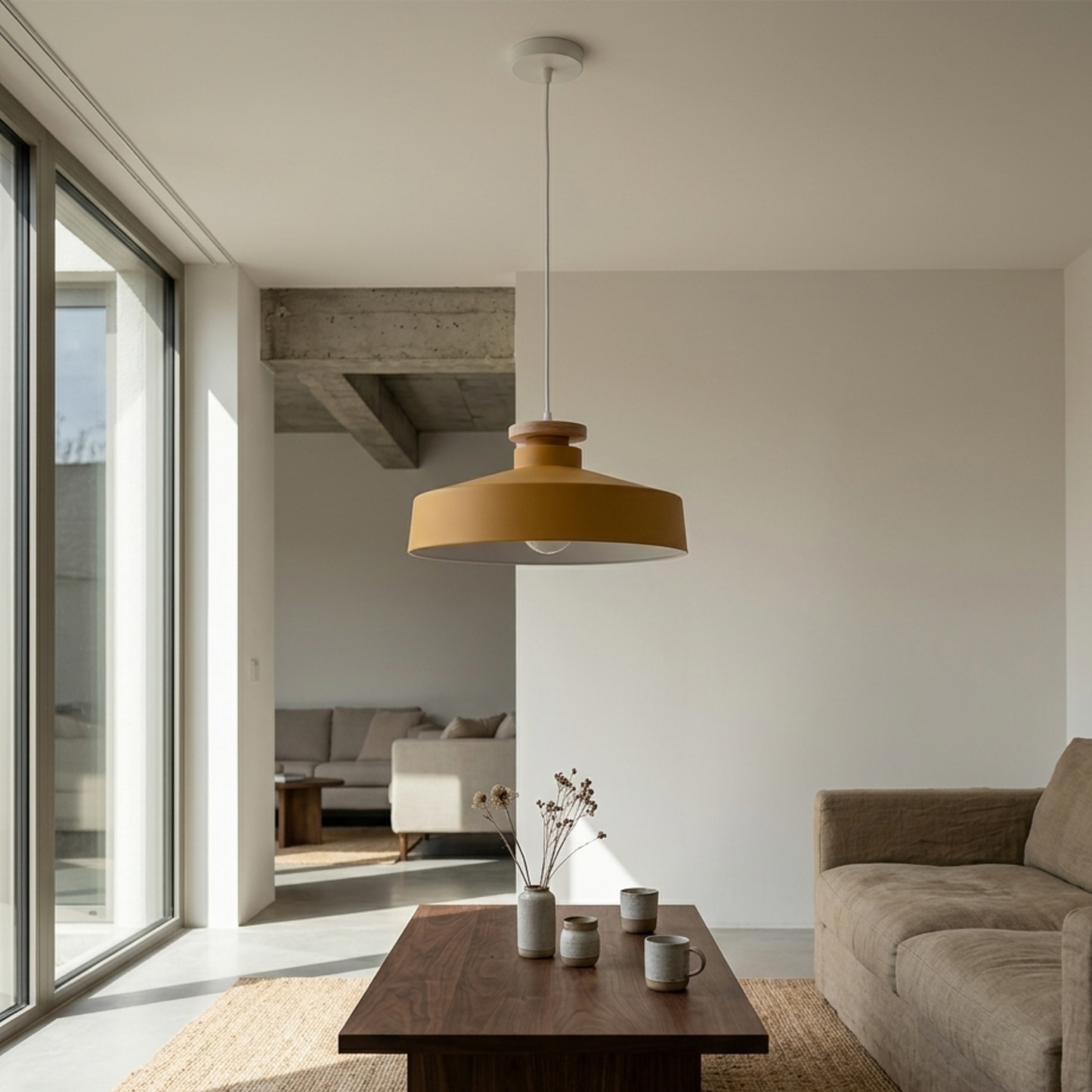 Suspension LED en fer rouge