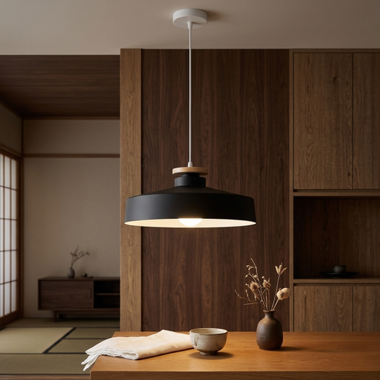 Suspension LED en fer noir