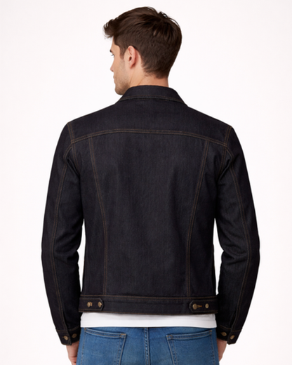 Veste en Jean Homme Ajustée – Style Casual Chic & Boutons Métal | Bureau & Sortie