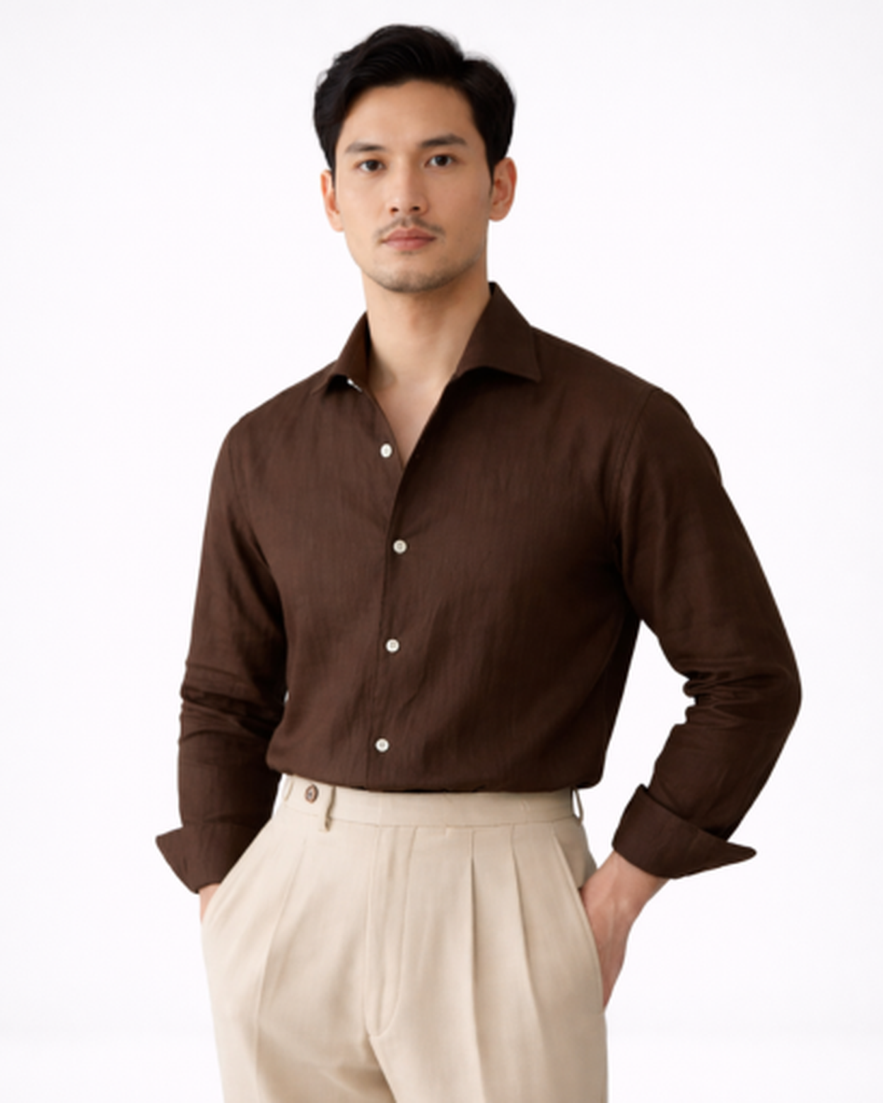 Chemise Homme Ajustée – Coupe Cintrée Col Classique, Élégance Bureau & Occasions Formelles, vue alternative