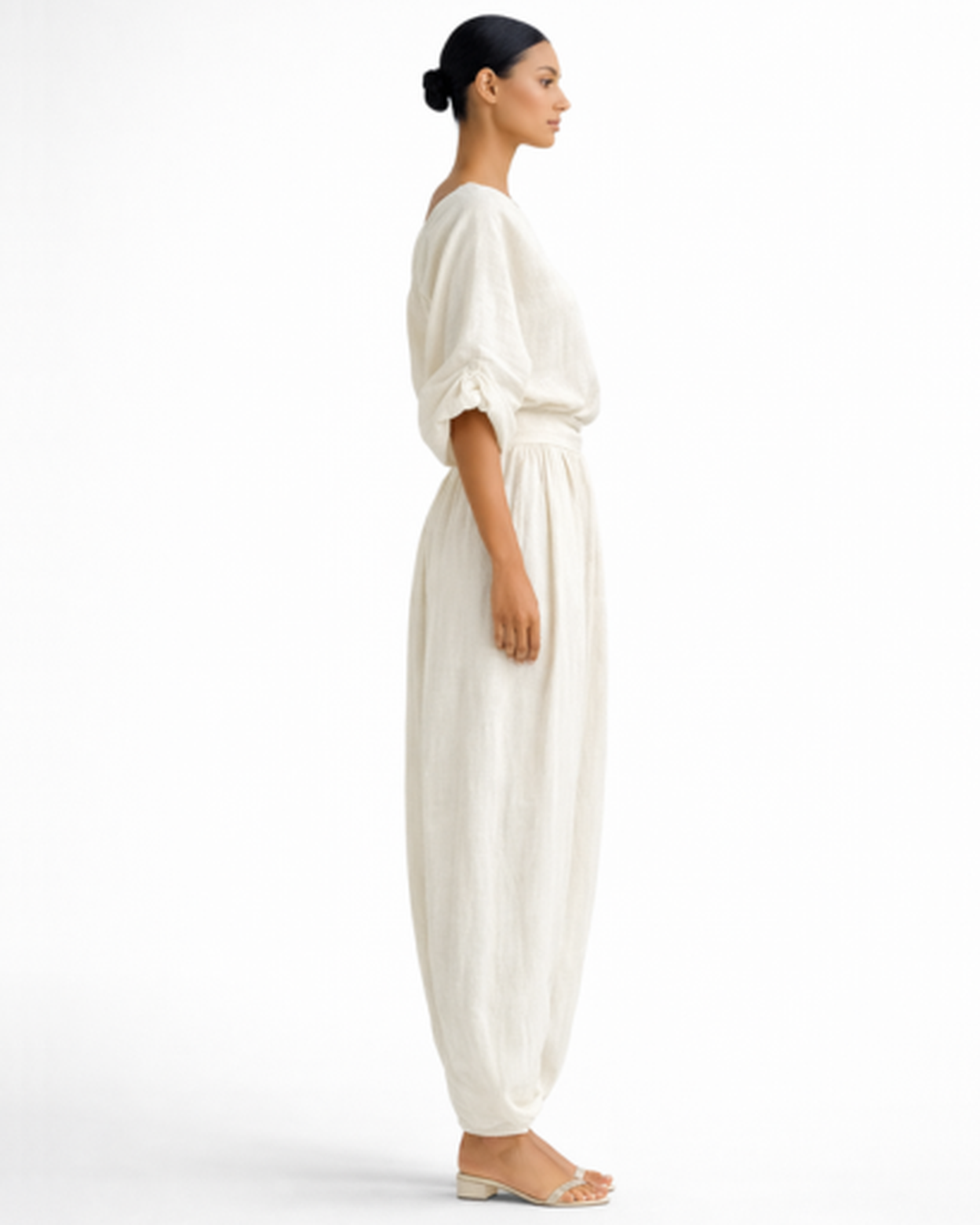 Combinaison femme une épaule – Coupe fluide jambe large | Jumpsuit lin élégant